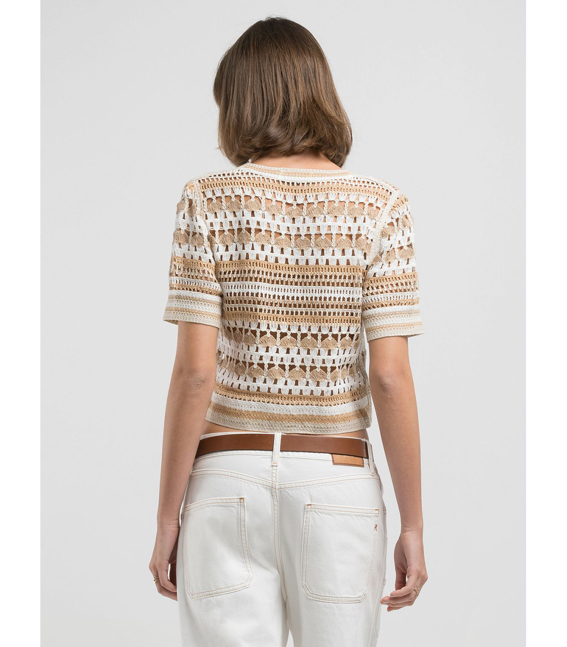 かぎ針編みエフェクトトップ 詳細画像 ベージュ 2